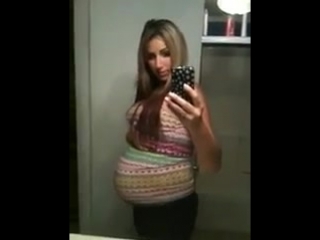 video by huge pregnant big silicone boobs belly inflation