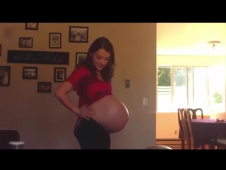 beautiful young woman - pregnant belly oval - belly pregnant with big twins- new
